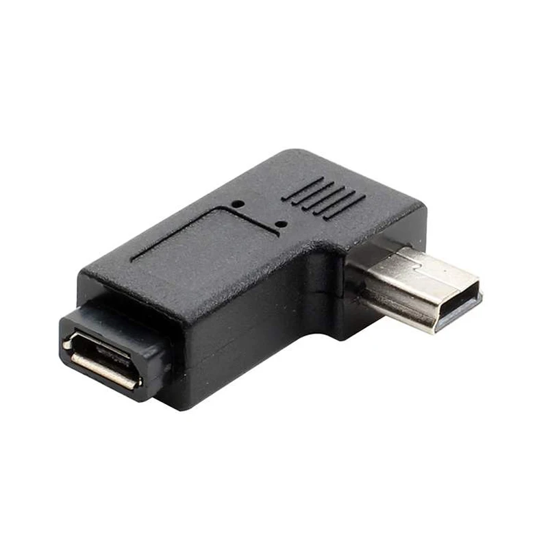Адаптер Mini usb type A Male to Micro USB Female B 90 градусов под прямым углом V3 turn V8 black |