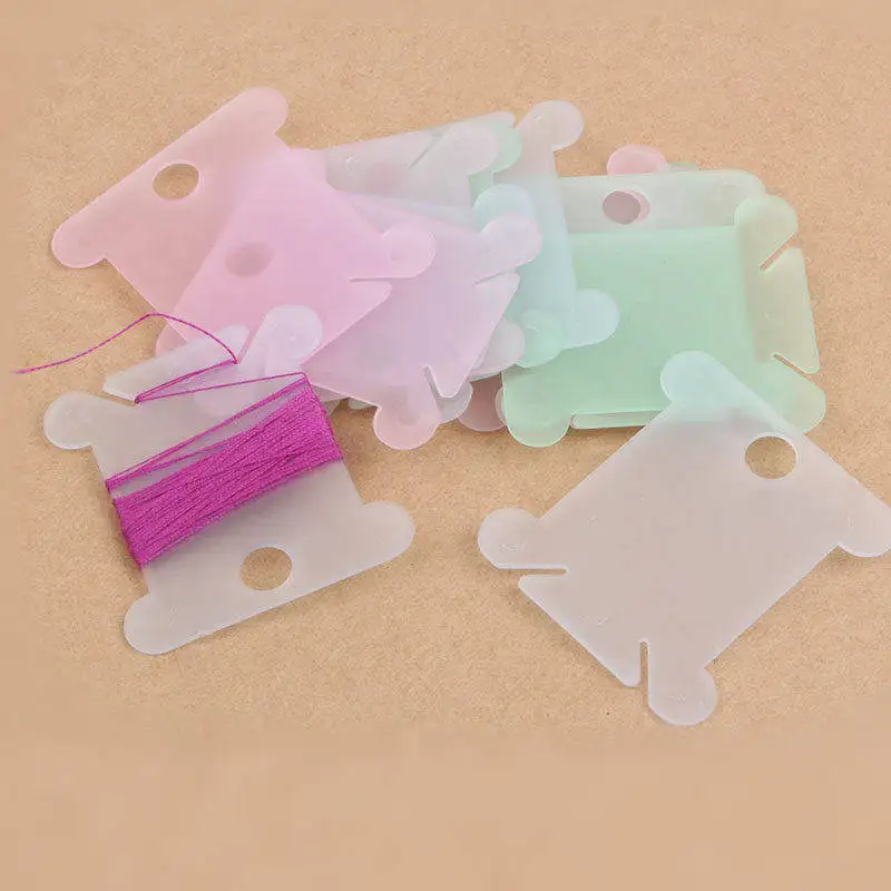 

20 PCs/1 Pack DIY Craft Supply Cross-Stitch Threading Board Sewing Tools Embroidery Thread Cards Translucent Random Color