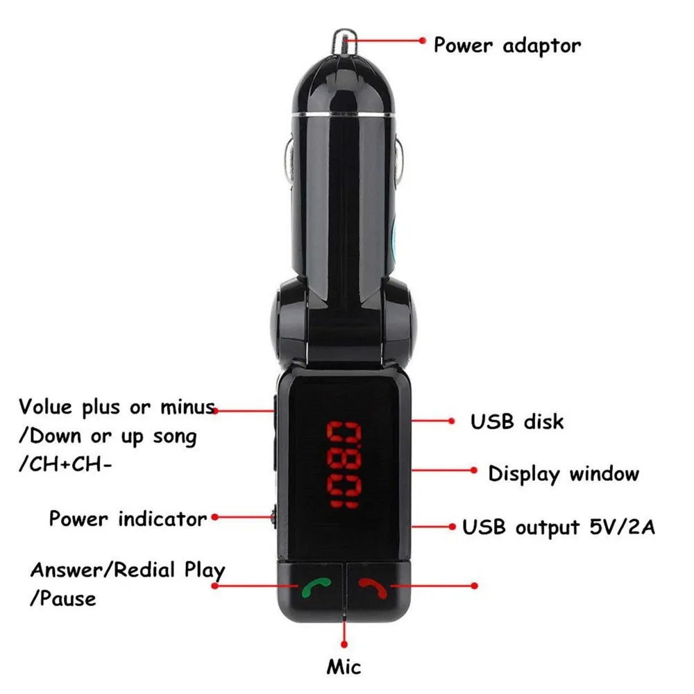 Автомобильный MP3 аудио плеер Bluetooth FM передатчик беспроводной fm-модулятор автомобильный комплект свободный Ручной ЖК Дисплей USB Зарядное устройство для iPhone samsung