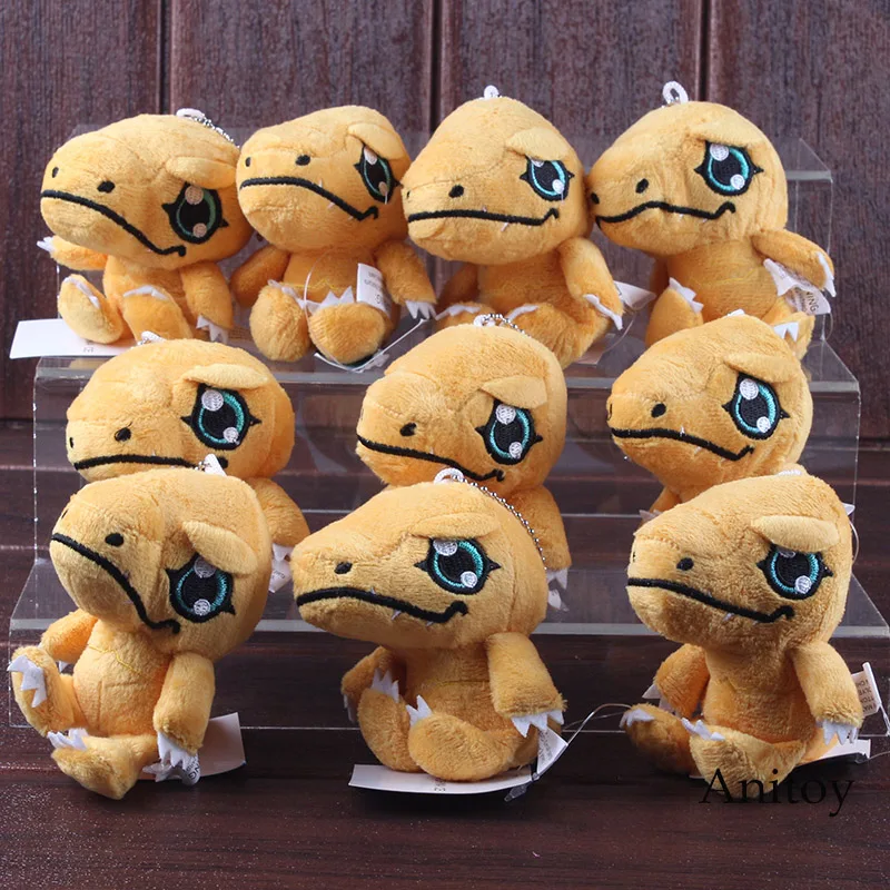 Аниме мультфильм Digimon Приключения Agumon Palmon Gabumon Digimon плюшевые игрушки плюшевые кулон мягкие игрушки 10 шт./лот