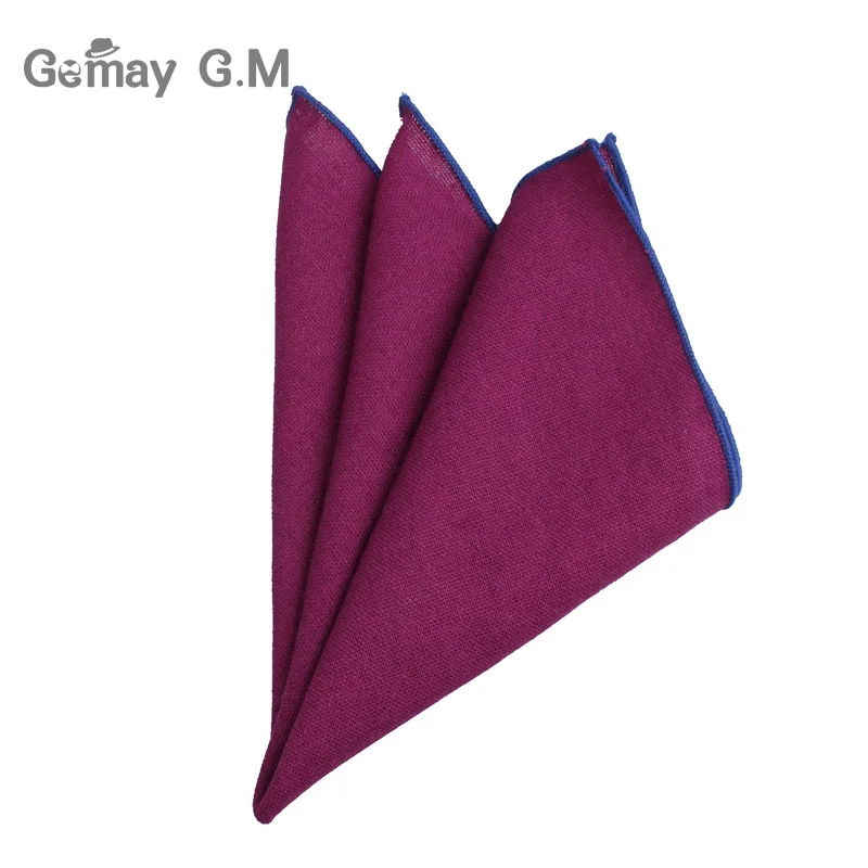 Модные однотонные льняные карманные квадратные костюмы Hanky носовые платки