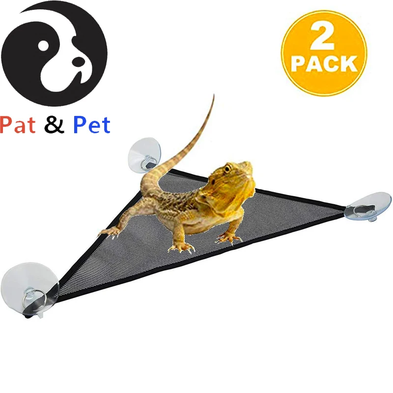 

2x Breathable Mesh Reptile Hammock,Triangular Hanging Net Reptile Hammock for Lizard,Gecko Enjoy Your Pet Having A Nap On It