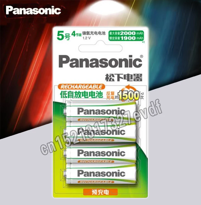 100% Оригинальный аккумулятор Panasonic AA 4 шт./лот 1 2 в 2000 мАч перезаряжаемая батарея aa