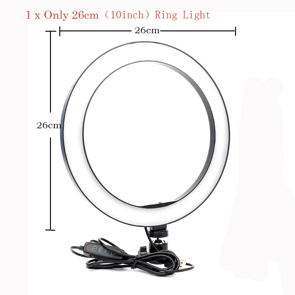 Диммируемый светодиодный Selfie кольцо свет Youtube видео живой макияж фото освещение фотостудия свет с треножный Штатив для телефона - Цвет: 3300 К