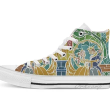 Красивая и чудовищная парусиновая повседневная обувь на плоской подошве с высоким берцем и пятнистым стеклом, индивидуальный дизайн Прямая поставка