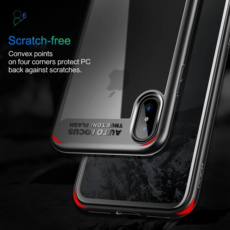 Для iPhone X чехол, ROCK Тонкий Полный Защитный PC& TPU Силиконовый чехол для iPhone X Coque Funda чехол для iPhone X