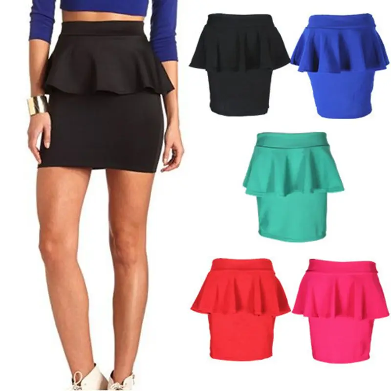 Офисная Женская юбка-карандаш с высокой талией; Повседневная мини-юбка для девочек; короткая плиссированная юбка черного и синего цвета; красивые пышные шорты