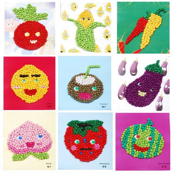 Diy 3d Puzzle artesanal bola de papel artesanato frutas