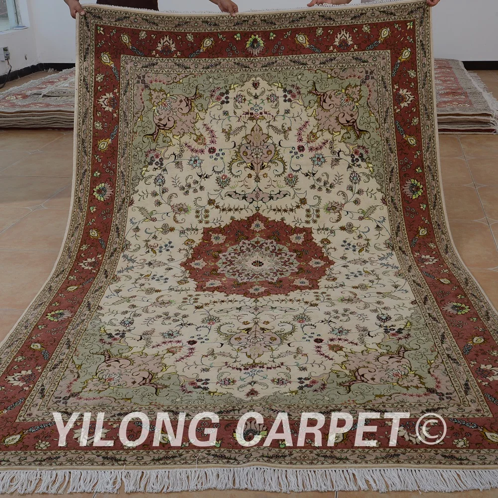 Yilong 6 'x 9' Восточный тонкий персидский шерстяной ковер изысканный Шелковый