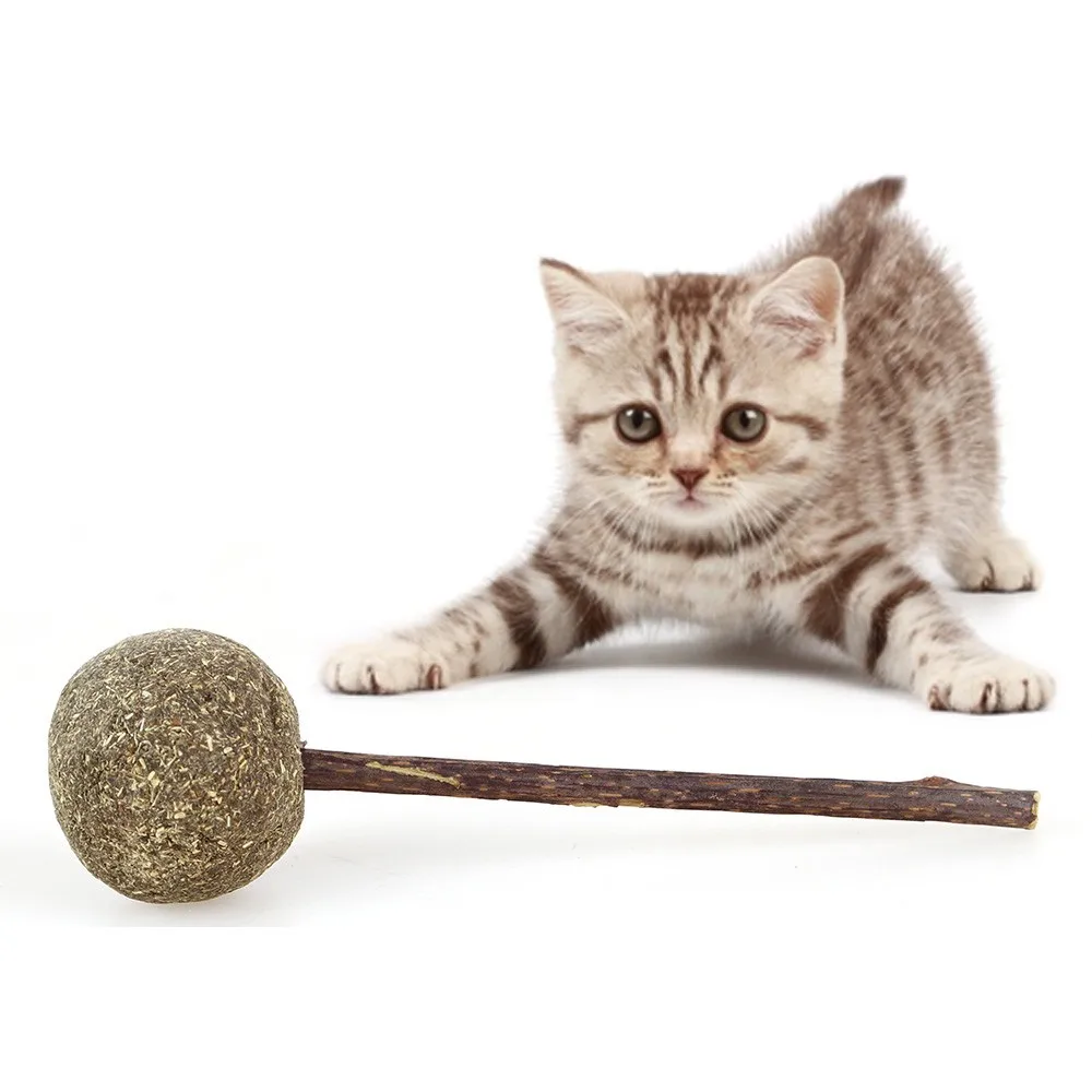 

Pet Soft Cats Toys Catnip Chewing Teeth Cleaning Treats Lollipop Natural Catnip Lollipop Shape Funny Ball with Silvervine