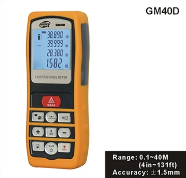

Professional Portable Photoelectric Laser Distance Meter Volume Tester 0.1m~40m Measure Range Finder