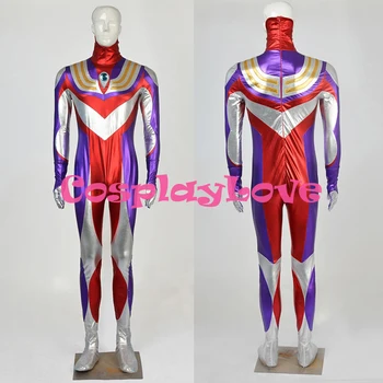 

New Custom Made High Quality Japanese Anime Ultraman Tiga Cosplay Costume For Halloween Superhero Ultraman Jumpsuit
