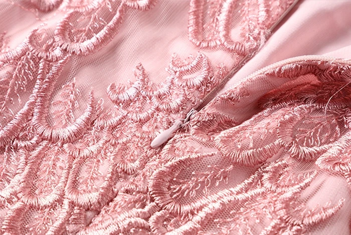 TAOYIZHUAI Новое поступление; Летнее Повседневное стиль розовый 0-образным вырезом расклешенные рукава прямые по колено кружевное платье для девочек элегантное праздничное платье 11748