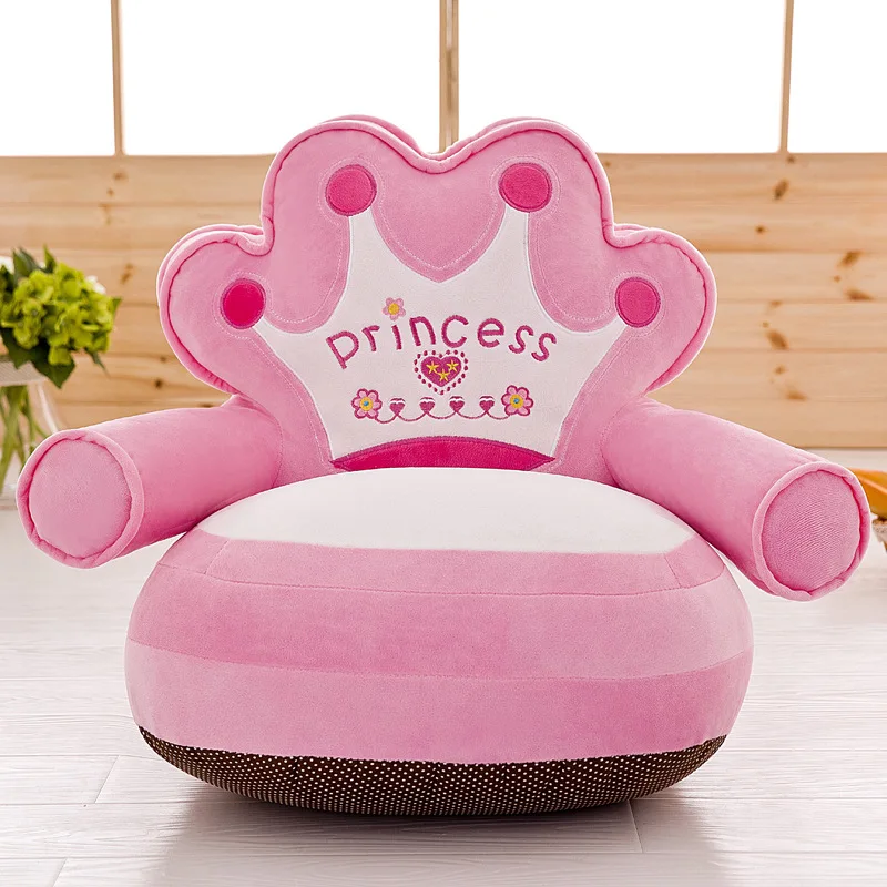 

Baby Bean Bag Cartoon Crown Bear Only Cover No Filling Toddler Nest Puff Seat Skin Upscale Children Seat Sofa Cover