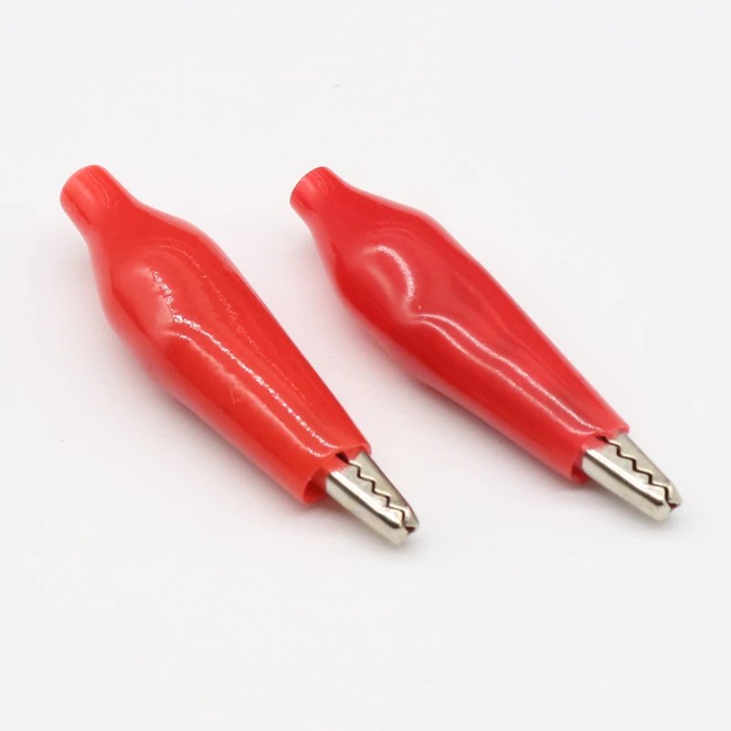 12Pcs Insulation Metal Alligator Clip Electric Test 45MM Lead Red Black Blue Green White Yellow small crocodile clip