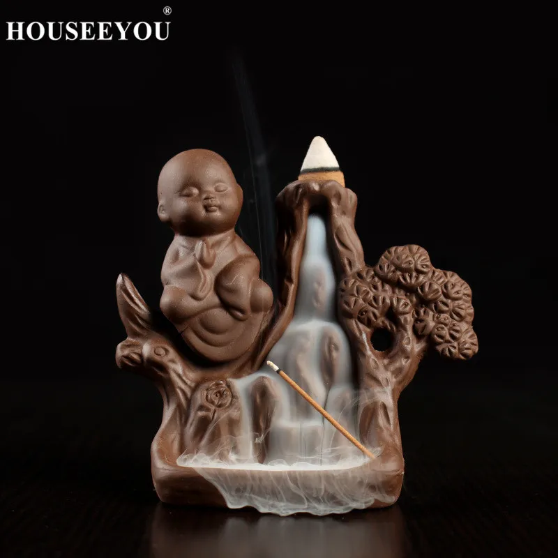 Курильница HOUSEEYOU с изображением Будды керамическая курильница