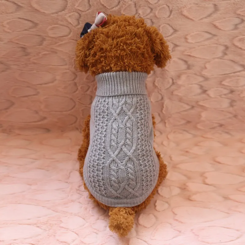 Зимний свитер со щенком, одежда для собак и кошек, вязаные свитера для маленьких и больших собак