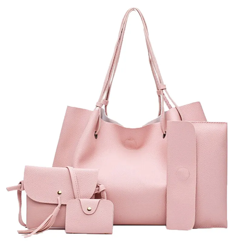 4 Set Women's Handbags Women Handbag Fashion Four Sets Bag Women