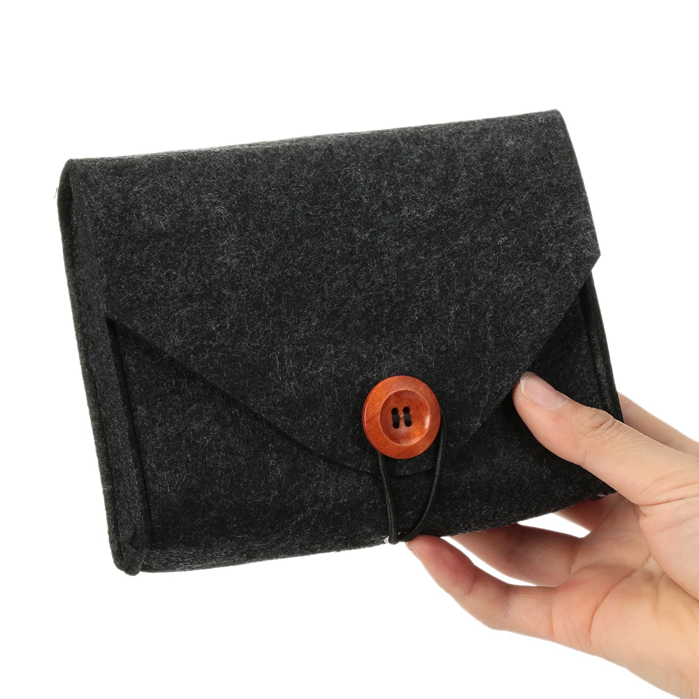 Men Business Coin Purse Earphone USB Date Cable Mouse Storage Bag Money Credit Card ID Holder Felt Pouch Wallet Travel Organizer