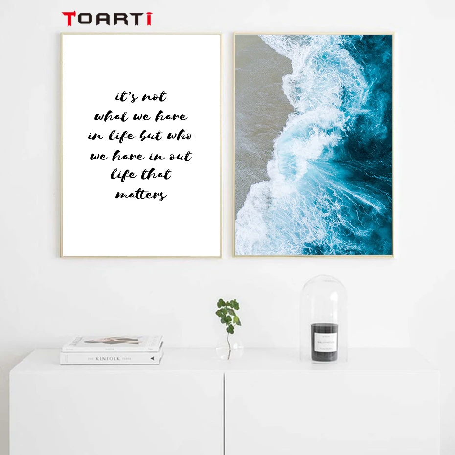 Ocean Sea Waves Canvas Nordic Posters Prints Landscape Scandinavian Style Wall Art Painting Decoration Pictures for Living Room (2)