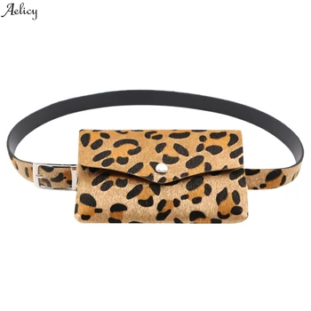 

High Quality Cell Phone Pocket Zipper Square Couple Women Leopard Horse Hair Decorative Pockets Dual-use Mobile Phone Bag Purse