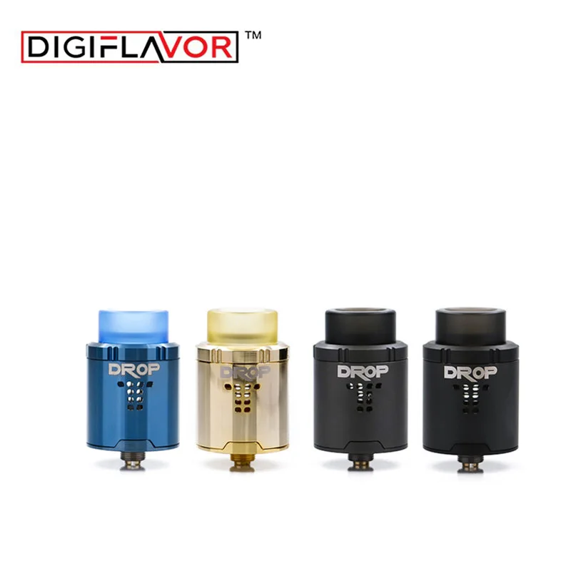 Online Digiflavor Drop RDA con BF squonk 510 pin 24mm tanque de cigarrillo electrónico grandes agujeros escalonados diseño de flujo de aire