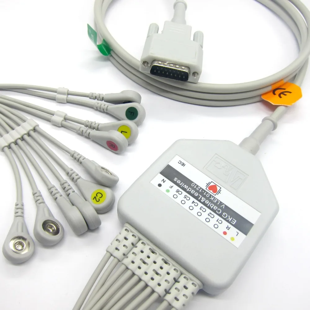 

Электрокардиограф Nihon Kohden, кабель EKG с 10 проводами leadwires