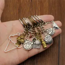 New Key Chain Charm Food Key Ring Sweet Cake keychains Car Metal Pendant DIY Jewelry Car Keychain Ring Holder Souvenir For Women new fashion women heart rhinestone keychain pendant car key chain ring holder jewelry exquisite gifts m23