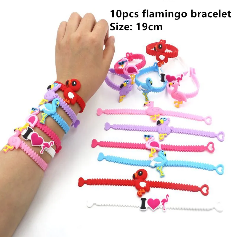 Вечерние резиновые браслеты с изображением фламинго и единорога, радужные украшения для вечеринки на день рождения, детские подарки на праздник для мальчиков и девочек