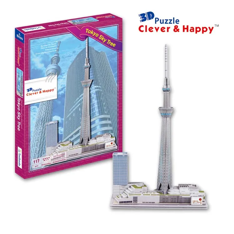 

Candice guo 3D paper puzzle assemble model toy building tokyo sky tree Japan radio tower kid birthday gift christmas present 1pc