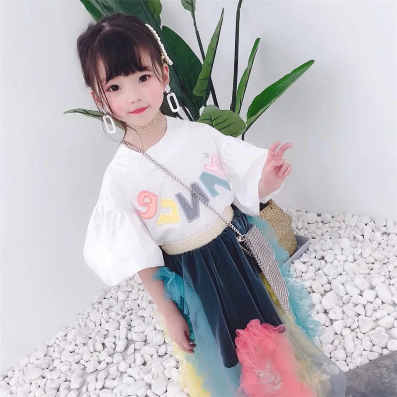 

Cute kids clothes girls summer outfits short sleeve tshirt+skirt 2Pcs Children Clothes Suits for baby girl tracksuit