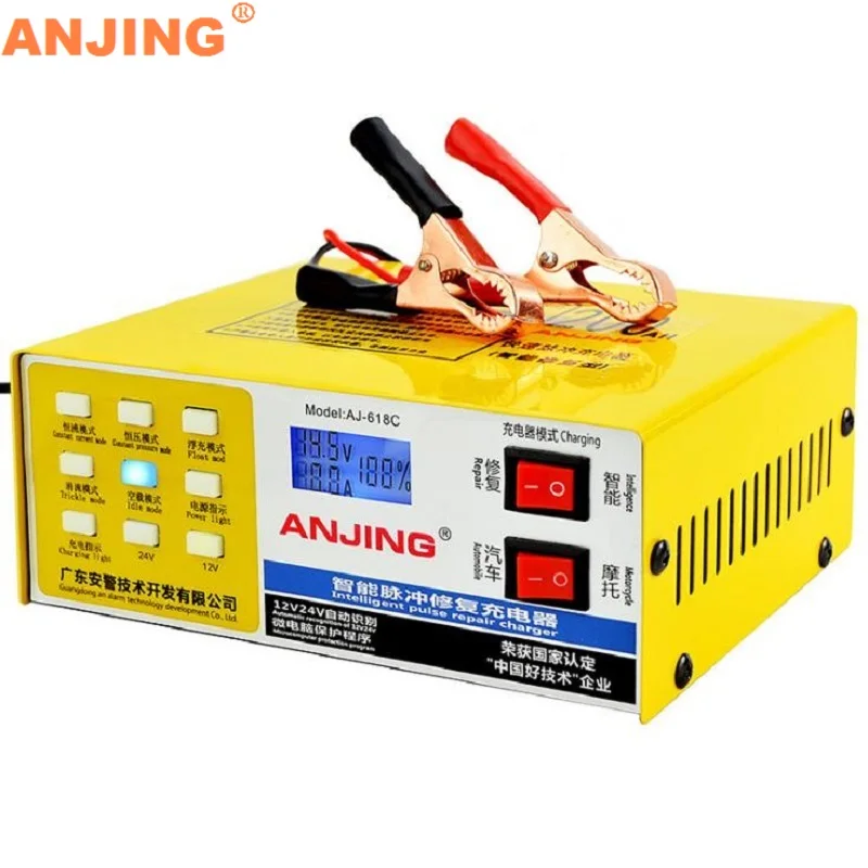 

Original Car Battery Charger Repair for Motorcycle Storage Batteries Intelligent Pulse Repair 12V 24V LED Display