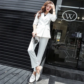 

Spring And Autumn Slim Two Sets Fashion Office Lady Elegant Business Women Attractive Female Suit