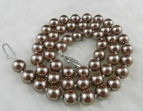 

RHJ00142 Champagne South Sea Shell Pearl Necklace 18
