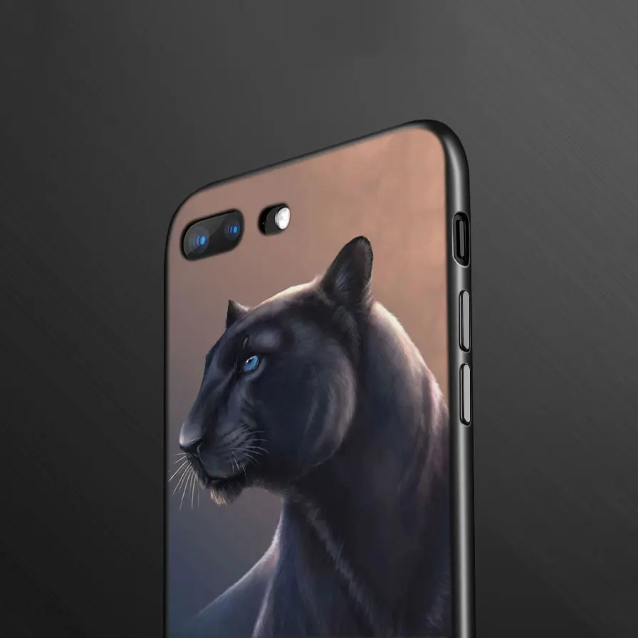 Чехол для телефона Cheetah Panther черный мягкий силиконовый чехол Apple iPhone 11 Pro 6 6s 7 8 Plus