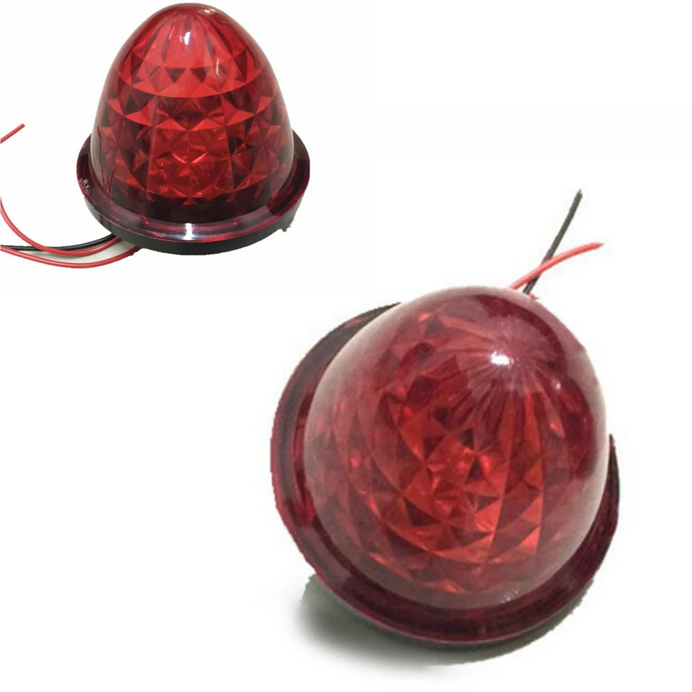 24V 12V 2X 3&quot 16-LED Truck Side Marker Lights Red and Amber Beehive Dome Clearance Cab Roof | Автомобили и мотоциклы