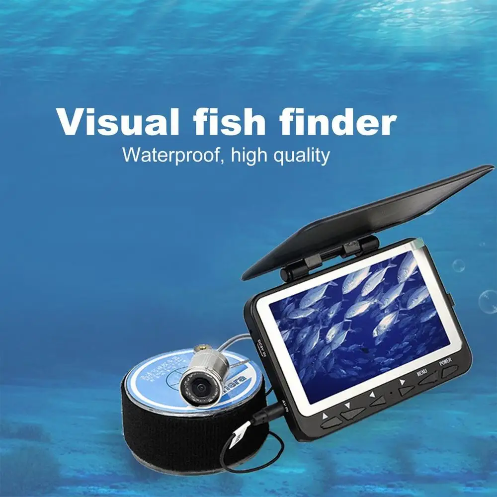 

15/30M Infrared Fish Finder Camera Underwater 1000TVL Ice Fishing Camera Video 4.3" Monitor 8 IR LED Sunvisor