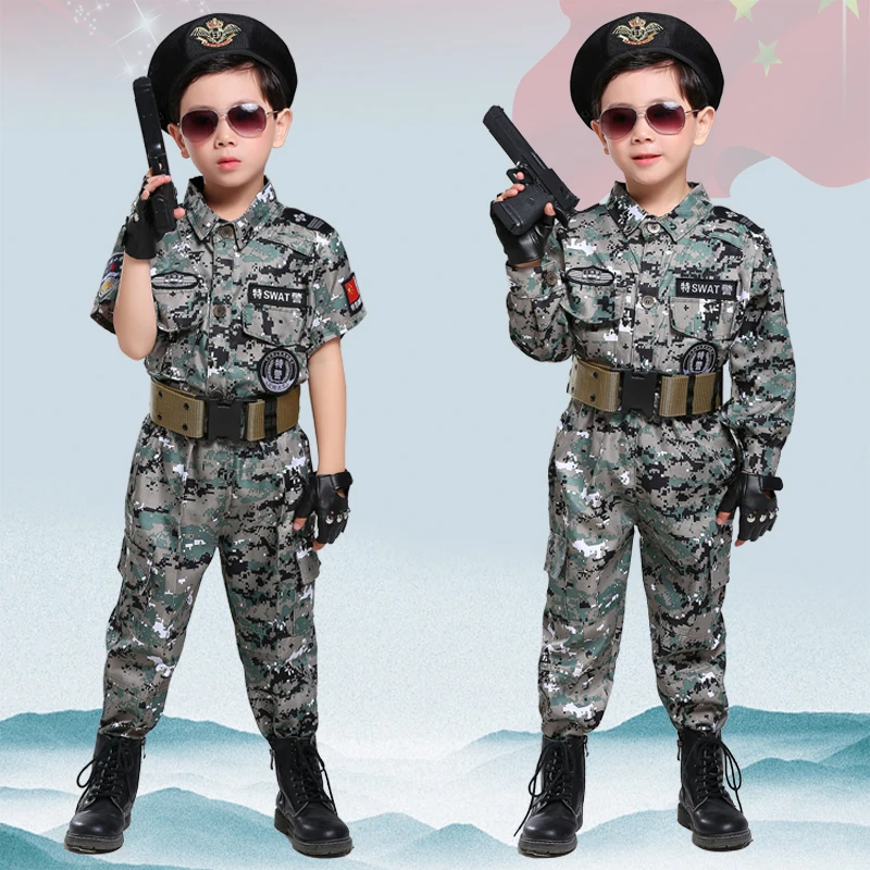 Детская камуфляжная военная форма для мальчиков и девочек-подростков, тренировочные тактические костюмы, армейский костюм в пустыне