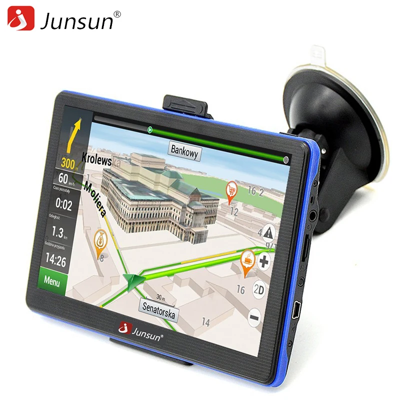 Навигаторы junsun 7 дюймов hd автомобильный gps навигации fm mp3/mp4 плееры навител/европа