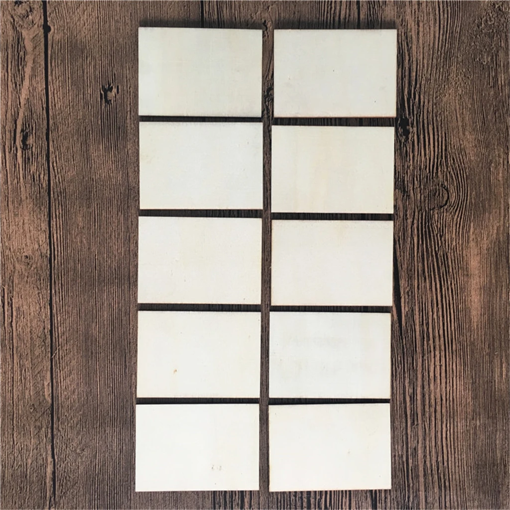 30pcs Wholesale 70x49mm Blank Plywood Wood Business Card Wooden Name Card Unfinished Wood Plaque Shapes Sign DIY Decor Crafts
