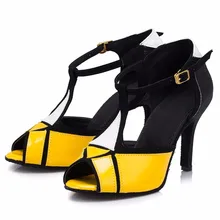 Женские туфли из PU искусственной кожи для Бальных и латиноамериканских танцев Сандалии для сальсы женская обувь для танцев на высоком каблуке 8,5 см, Самба Танго обувь для вечеринок 1842