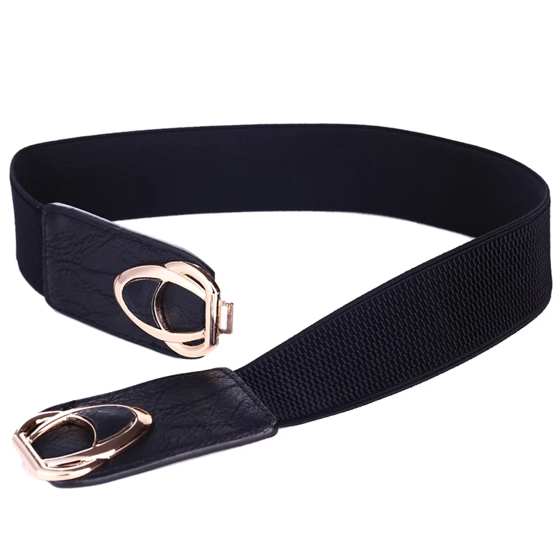 Women's Belt Elastic Stretch Fashion Waist Cinch Band 4.0CM Wide With Clasp Alloy Buckle