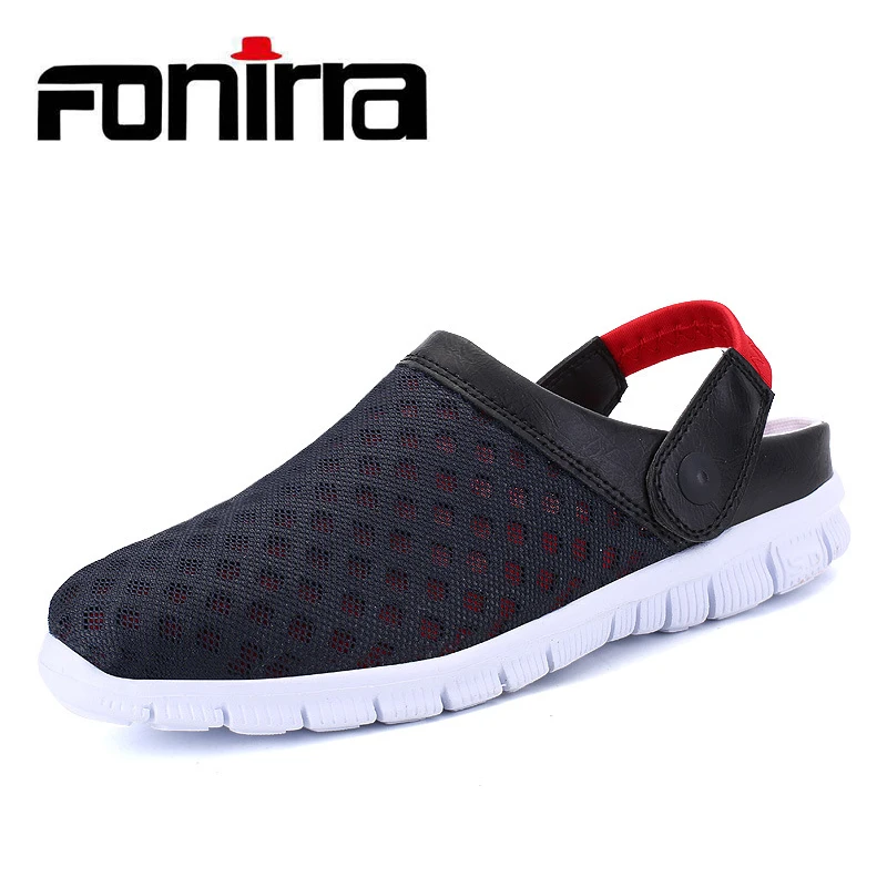 FONIRRA Men's Clogs Super Light Mesh Slippers Summer Man Casual Shoes Breathable Flats for Slides Beach 175 | Обувь