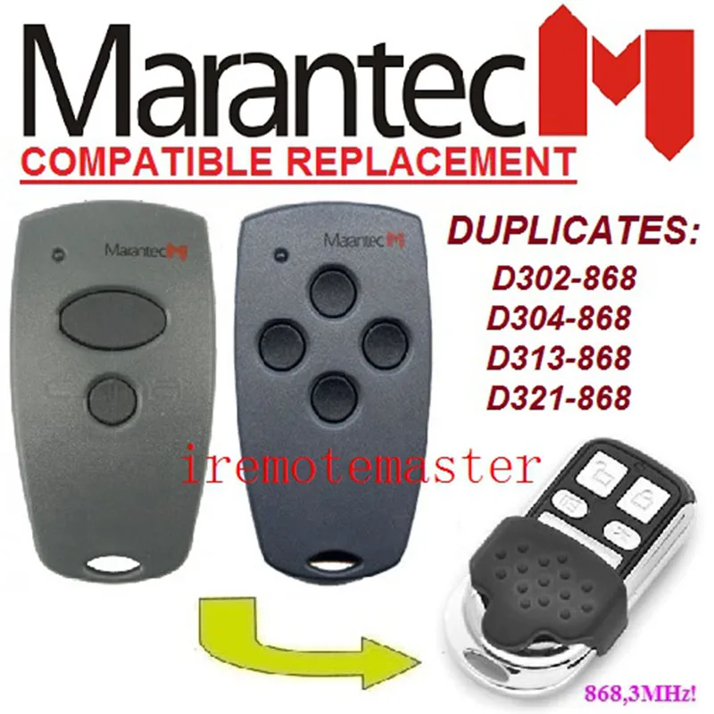 2 шт. Marantec D302 D304 868 МГц совместимый пульт дистанционного управления Дубликатор