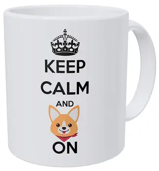 

Keep Calm And Corgi On 11 Ounces Funny Coffee Mug