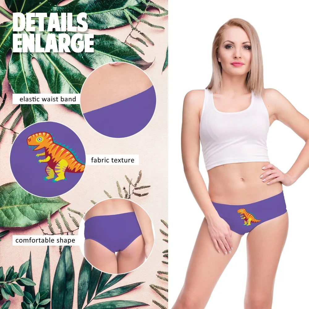 Tropical Rainforest Flower Pattern Women Panties Turkish Ice-cream