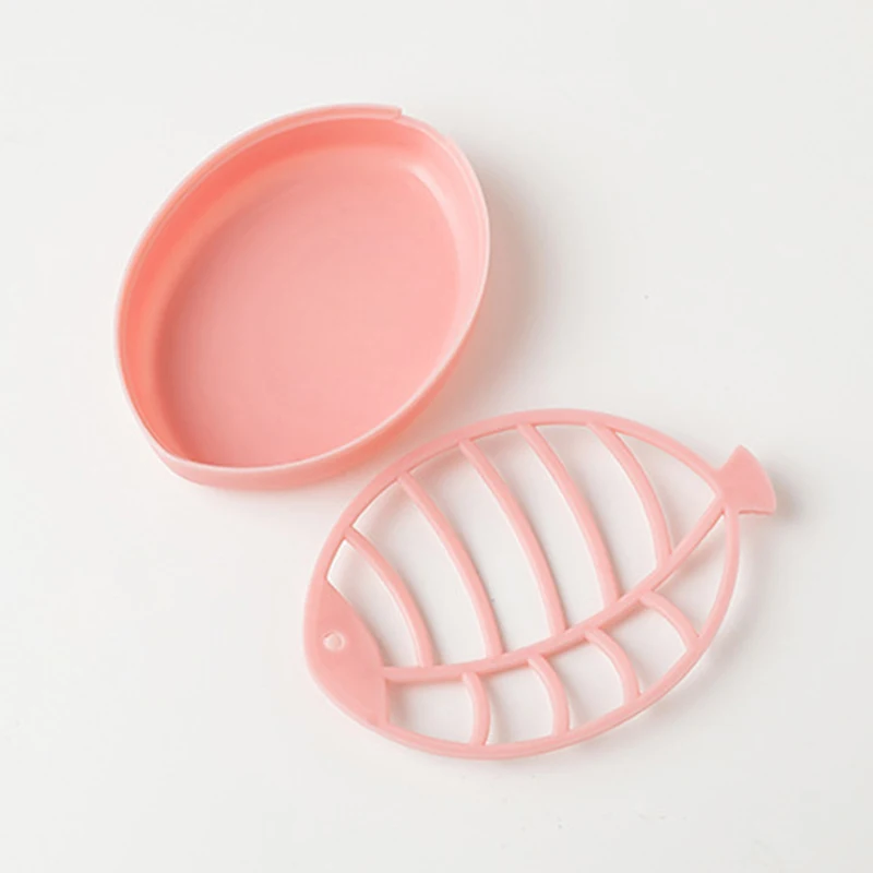 

Bathroom Soap Dish Kitchen Storage Organizer Accessories Sink Fish Shaped Double-layers Holder Convenient Useful