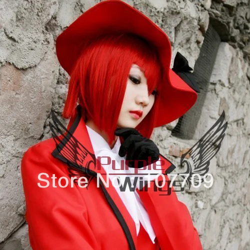 Black Butler Kuroshitsuji Madam Red Straight Short Cosplay Full Wig |
