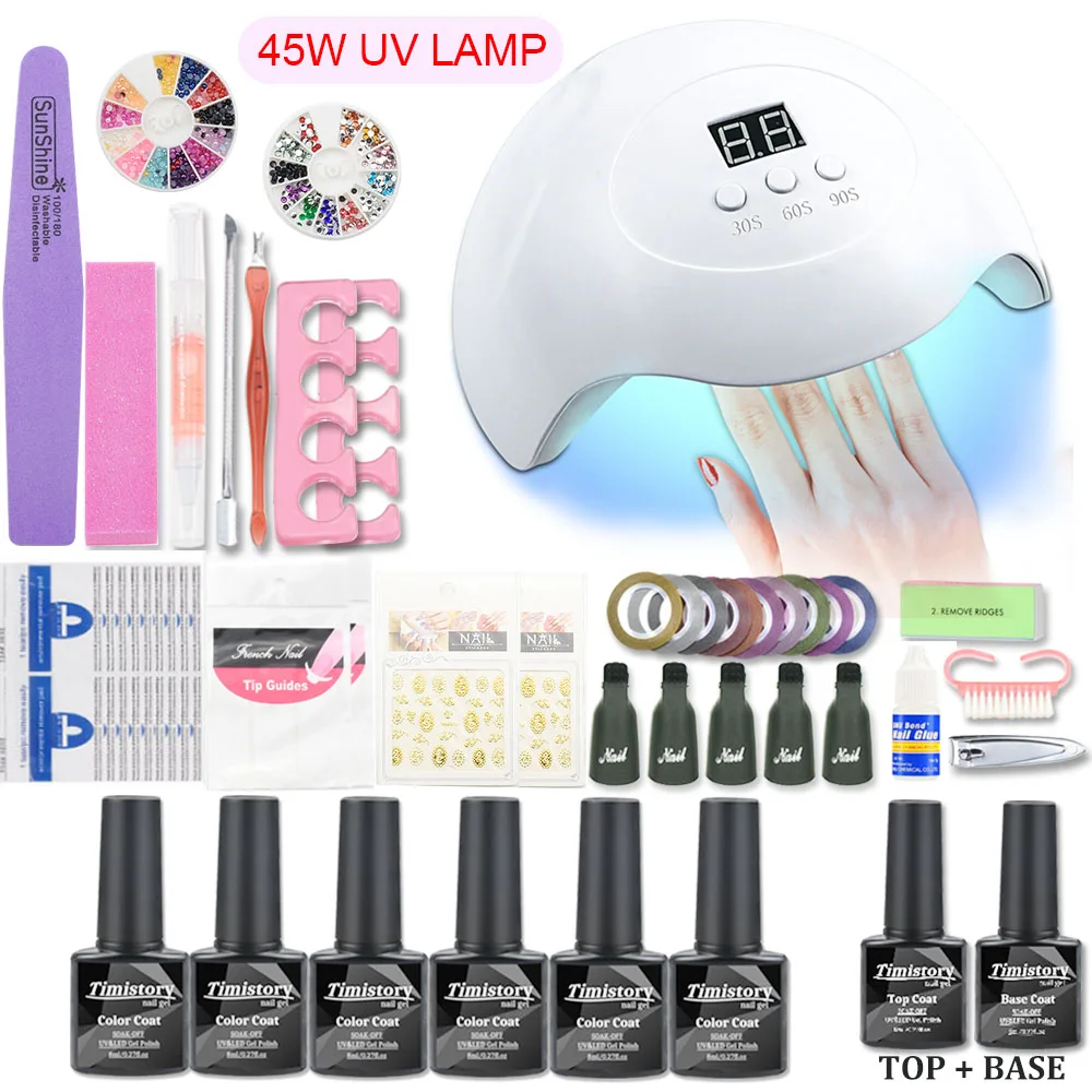 120W UV Nail Lamp Manicure Set 10 Color Gel Nail Polish