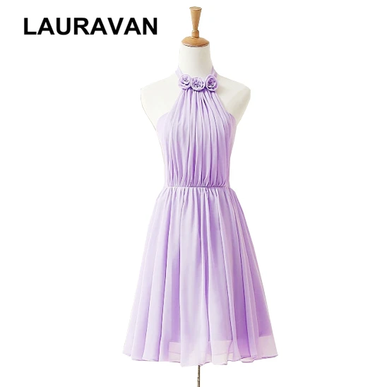 

women summer size 2 dress short sexy lavender club formal light purple halter neck bridesmaid dresses robe de soiree 2020